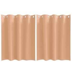 vidaXL Piment&auml;v&auml; verho renkailla 2 pcs Vaaleanruskea 140 x 140 cm