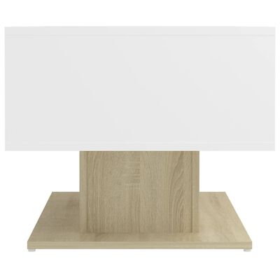 vidaXL Sohvapöytä valkoinen ja Sonoma-tammi 103,5x50x44,5 cm lastulevy