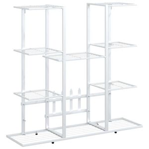 vidaXL Kukkateline 94,5x25x89 cm valkoinen rauta