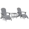 vidaXL Puutarhan Tuoli 3 pcs Vaaleanharmaa Polyeteeni