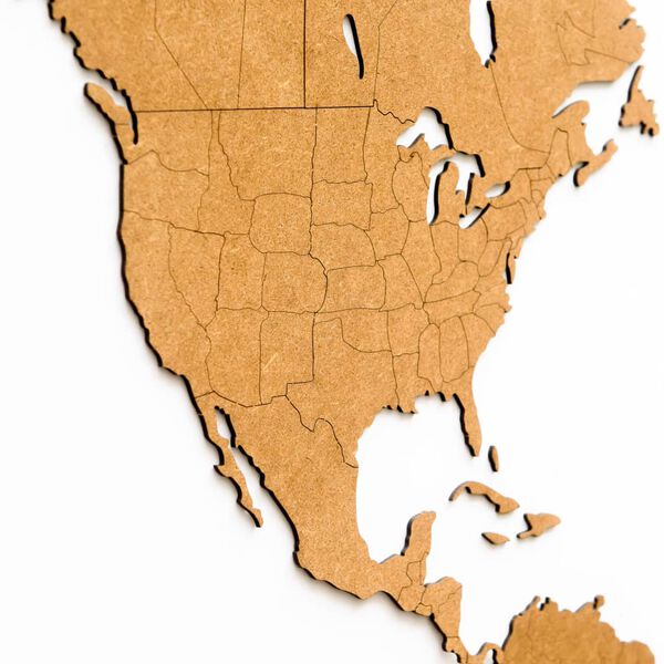 MiMi Innovations Puinen maailmankarttakoriste Luxury ruskea 180x108 cm