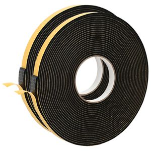 vidaXL Itsekiinnittyv&auml; vaahtoteippi 2 kpl Musta 10mm x 10m CR-vahto