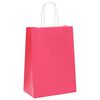 vidaXL Paperikassit 250 kpl kahvoilla pinkki 15x8x21 cm