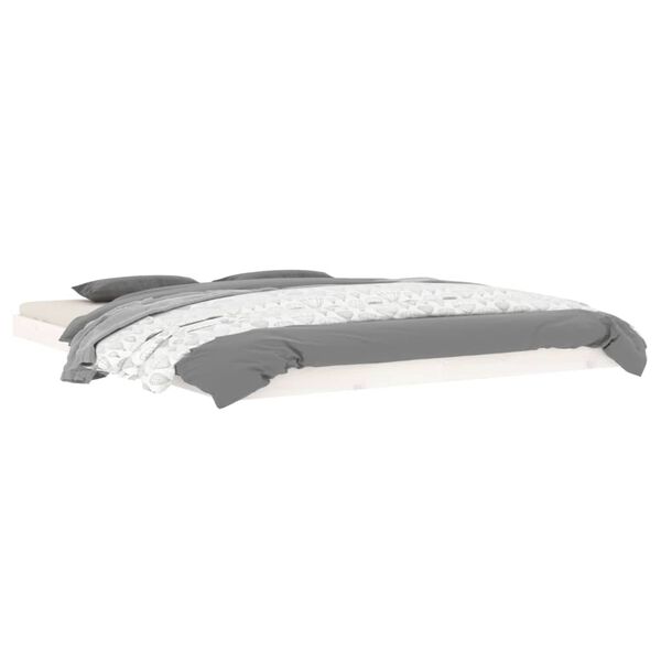 vidaXL Sängynrunko valkoinen 160x200 cm täysi mänty