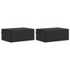 vidaXL Sein&auml;lle Kiinnitett&auml;v&auml; Y&ouml;p&ouml;yt&auml; 2 pcs Musta 49 x 34,5 x 20 cm