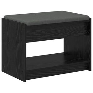 vidaXL Halli penkki Musta Tammi 63 x 38 x 45 cm Insin&ouml;&ouml;ripuu ja kangas