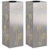 vidaXL Aurinko LED-polkuvalo 2 pcs Hopea Ruostumaton ter&auml;s