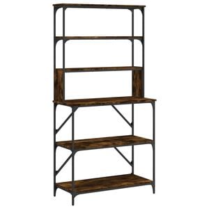 vidaXL Leipurihylly 6 kerrosta savutammi 90x40x180 cm tekninen puu