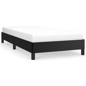 vidaXL S&auml;ngynrunko ilman patjaa musta 90x190 cm Single keinonahka