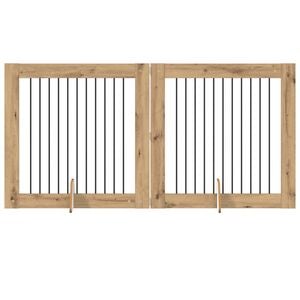 vidaXL Koiraportti jaloilla 2 pcs Artisaanitammi 100 x 100 cm
