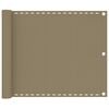 vidaXL Parvekkeen suoja harmaanruskea 75x600 cm HDPE