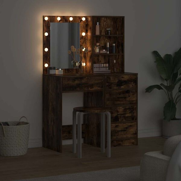 vidaXL Meikkip&ouml;yt&auml; hyllyll&auml; 2 pcs Ruskea 50 x 41 x 135 cm Tekninen puu