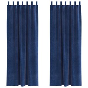 vidaXL Verhot verhoilla 2 pcs Tumman Sininen 140 x 225 cm Sametti