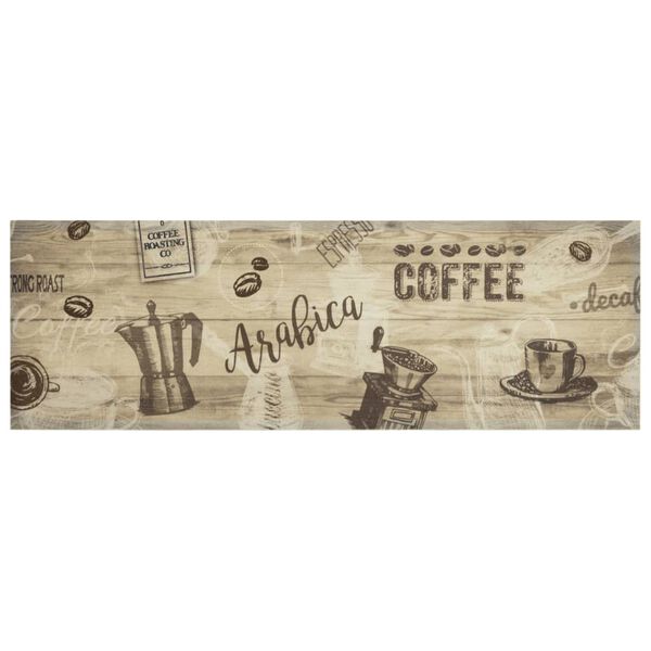 vidaXL Keitti&ouml;n pest&auml;v&auml; lattiamatto Coffee ruskea 60x180 cm sametti