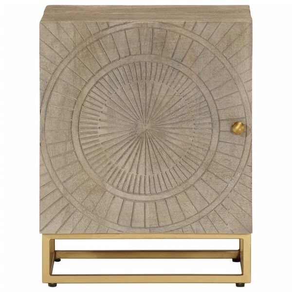 vidaXL Yöpöytä 40x30x50 cm täysi mangopuu ja rauta