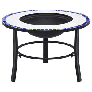 vidaXL Mosaiikkitulisija sininen ja valkoinen 68 cm keramiikka