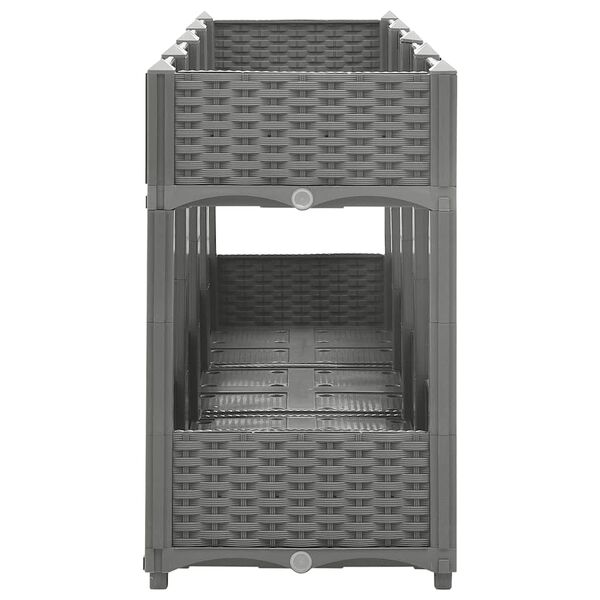 vidaXL Korotettu kukkalaatikko 160x40x71 cm polypropeeni