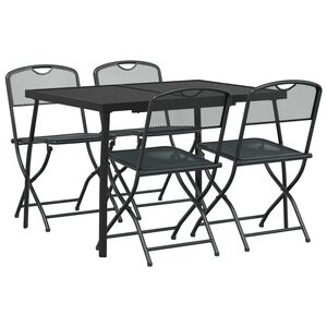 vidaXL Ulkokalusteet Setti 5 pcs Antrasiitti Rautaa ja ter&auml;st&auml;