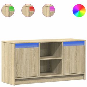 vidaXL TV-taso LED-valoilla Sonoma-tammi 100x34x50 cm tekninen puu