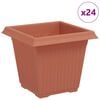 vidaXL Neli&ouml; Kukkaruukku 24 kpl Tiilenpunainen 16 x 16 x 14 cm Muovi