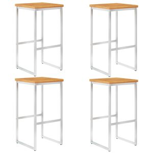 vidaXL Baarituolit 4 kpl t&auml;ysi akaasiapuu ja ruostumaton ter&auml;s
