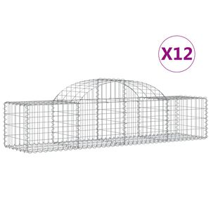vidaXL Kaarevat kivikorit 12 kpl 200x50x40/60 cm galvanoitu rauta
