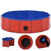 vidaXL Kokoontaitettava koiran uima-allas punainen 80x20 cm PVC
