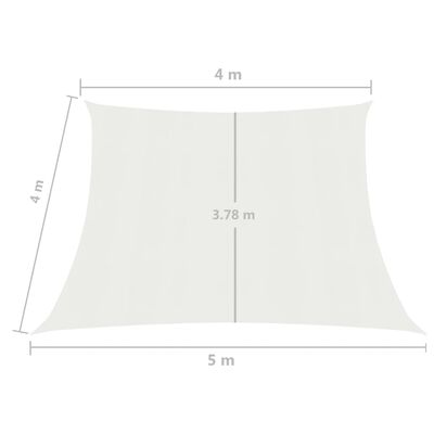 vidaXL Aurinkopurje 160 g/m² valkoinen 4/5x4 m HDPE