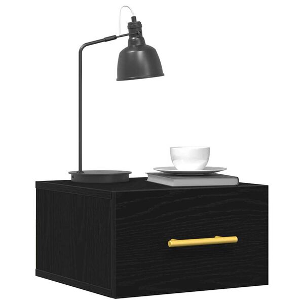 vidaXL Yöpöytäkaappi 2 pcs Musta tammi. 35 x 35 x 20 cm Tekninen puu