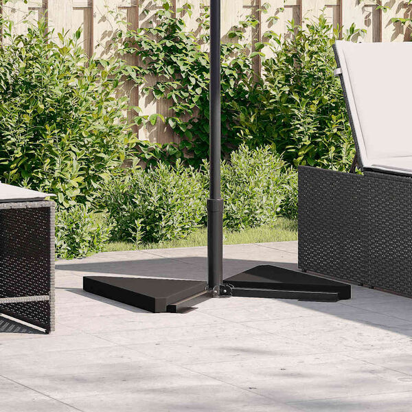 vidaXL Sateenvarjo painolevyt 2 kpl musta graniitti kolmiomainen 14 kg