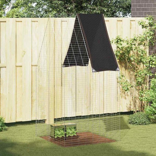 vidaXL Kaniinih&auml;kki Hopea 100 x 100 x 210 cm Galvanoitu ter&auml;s