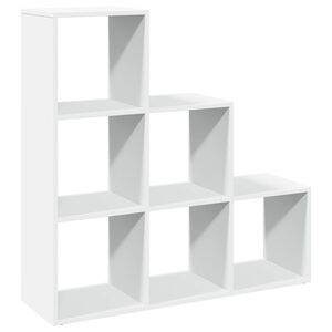 vidaXL Huoneenjakaja Kirjahylly 3-tasoinen Valkoinen 99x29x99 cm Puu