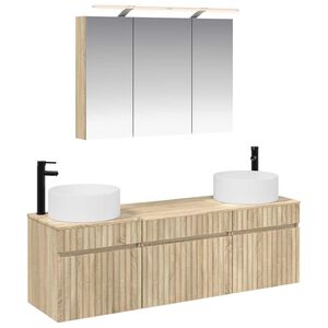 vidaXL Kylpyhuoneen kaappisetti 4 pcs Sonoma-tammi 100 x 14,5 x 70 cm