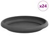 vidaXL Py&ouml;re&auml; kukkatarjotin 24 kpl Musta &Oslash; 14 x 2 cm Muovi