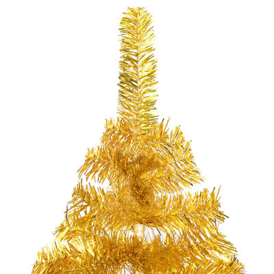 vidaXL Tekojoulukuusi telineellä esivalaistu kulta 120 cm PET