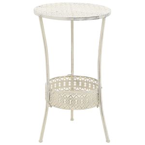 vidaXL Bistrop&ouml;yt&auml; vintagetyyli metalli py&ouml;re&auml; 40x70 cm valkoinen