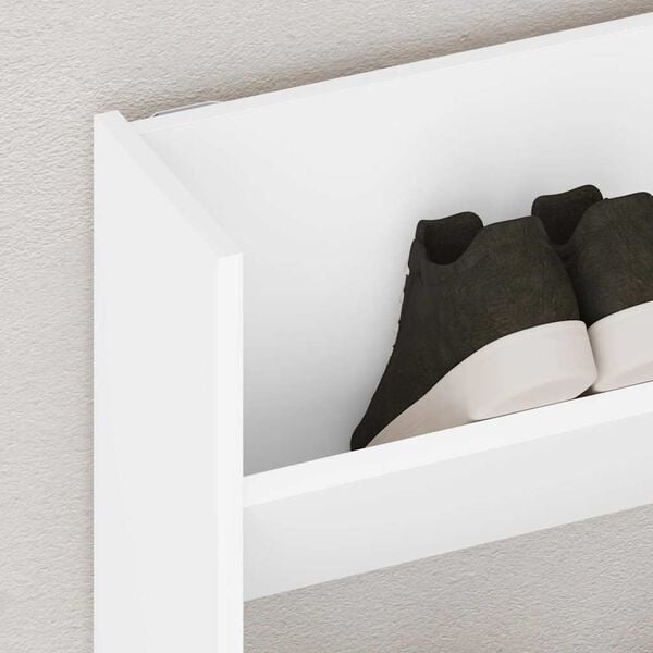 vidaXL Seinäkenkäkaappi valkoinen 80x18x90 cm tekninen puu