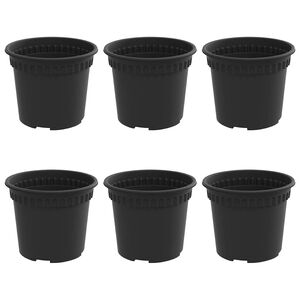 vidaXL Py&ouml;re&auml; kukkaruukku 6 pcs Musta &Oslash; 12,5 x 10 cm Muovi