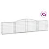 vidaXL Kaarevat kivikorit 5 kpl 400x30x80/100 cm galvanoitu rauta
