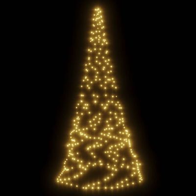 vidaXL Joulukuusi lipputankoon 200 lämpimän valkoista LED-valoa 180 cm
