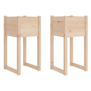 vidaXL Kukkalaatikot 2 kpl 40x40x81 cm t&auml;ysi m&auml;nty
