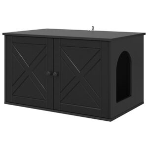 vidaXL Kissatalo Musta 85 x 55 x 50,5 cm Tekninen puu
