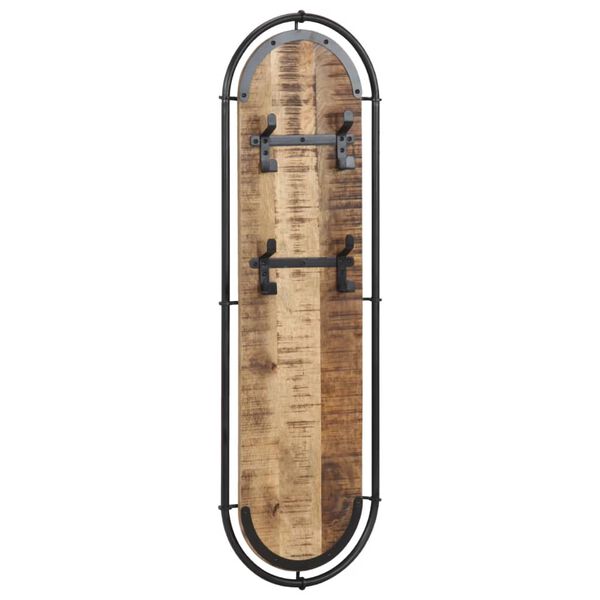 vidaXL sein&auml;lle asennettavat naulakot 4 koukulla 2 kpl karkea mango