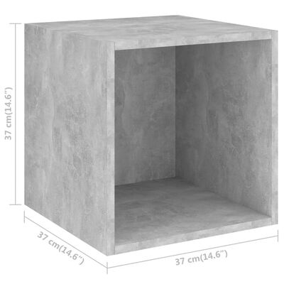 vidaXL Seinäkaapit 2 kpl betoninharmaa 37x37x37 cm lastulevy