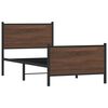 vidaXL Metallinen sängynrunko ilman patjaa ruskea tammi 107x203 cm