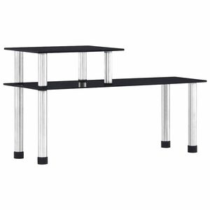 vidaXL Keitti&ouml;hylly musta 45x16x26 cm karkaistu lasi
