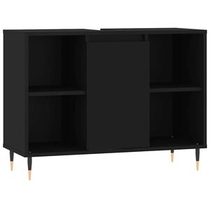 vidaXL Kylpyhuoneen kaappi musta 80x33x60 cm tekninen puu