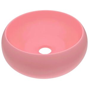 vidaXL Ylellinen pesuallas py&ouml;re&auml; matta pinkki 40x15 cm keraami