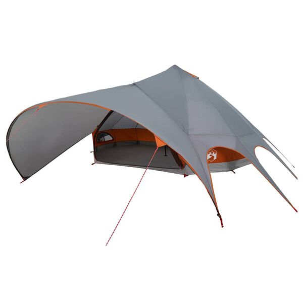 vidaXL Teepee-teltta 9-hengen Harmaa ja oranssi 502 x 502 x 297 cm