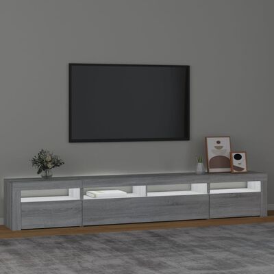 vidaXL TV-taso LED-valoilla harmaa Sonoma 240x35x40 cm